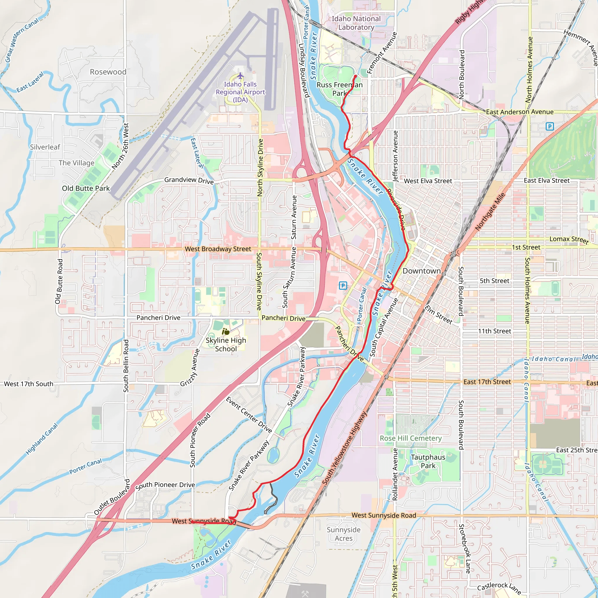 Snake River via Freeman Loop mobile static map