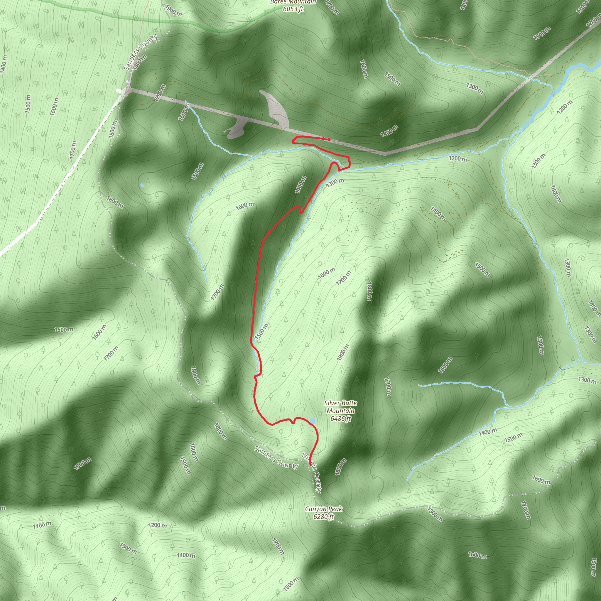 Silver Butte Creek Trail mobile static map