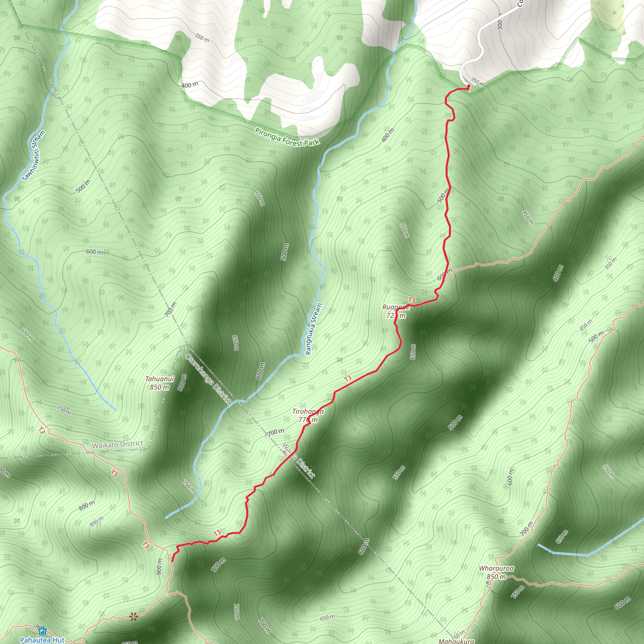 Tirohanga Track mobile static map