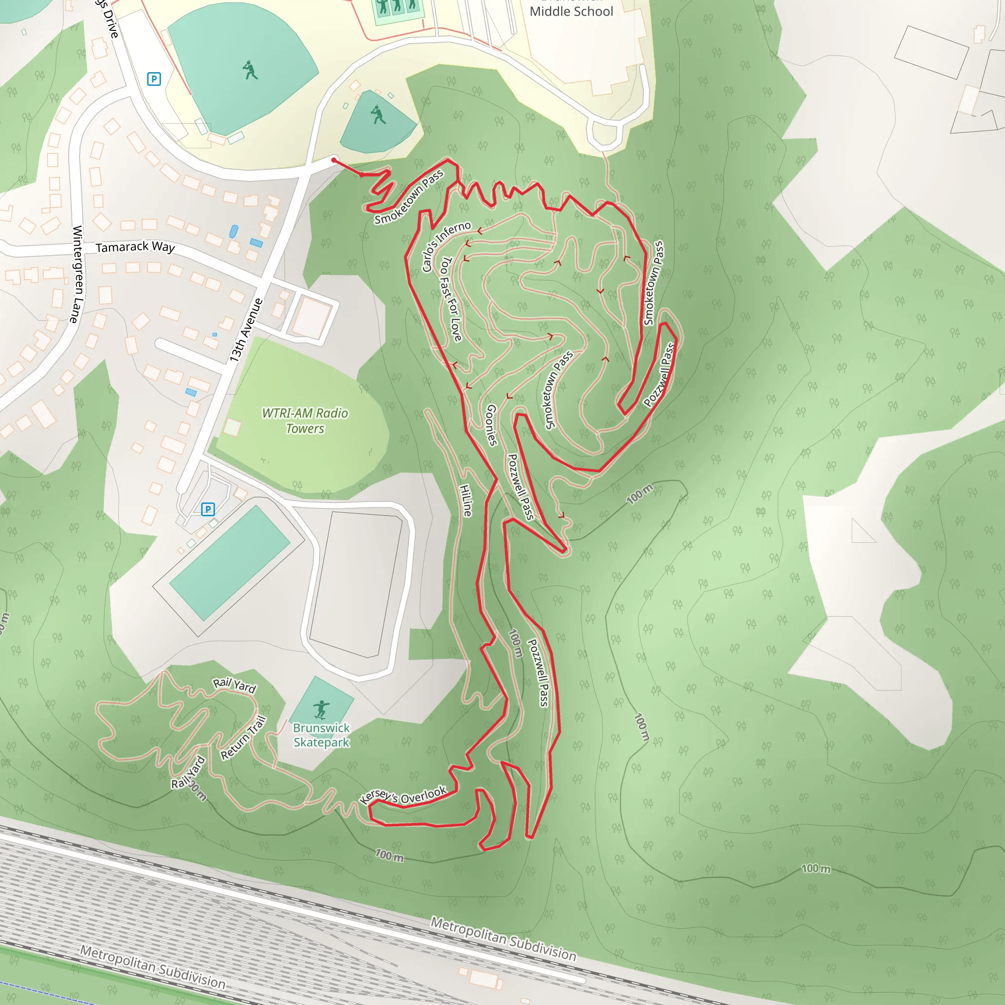 Smoketown Pass and Pozzwell Pass Loop mobile static map