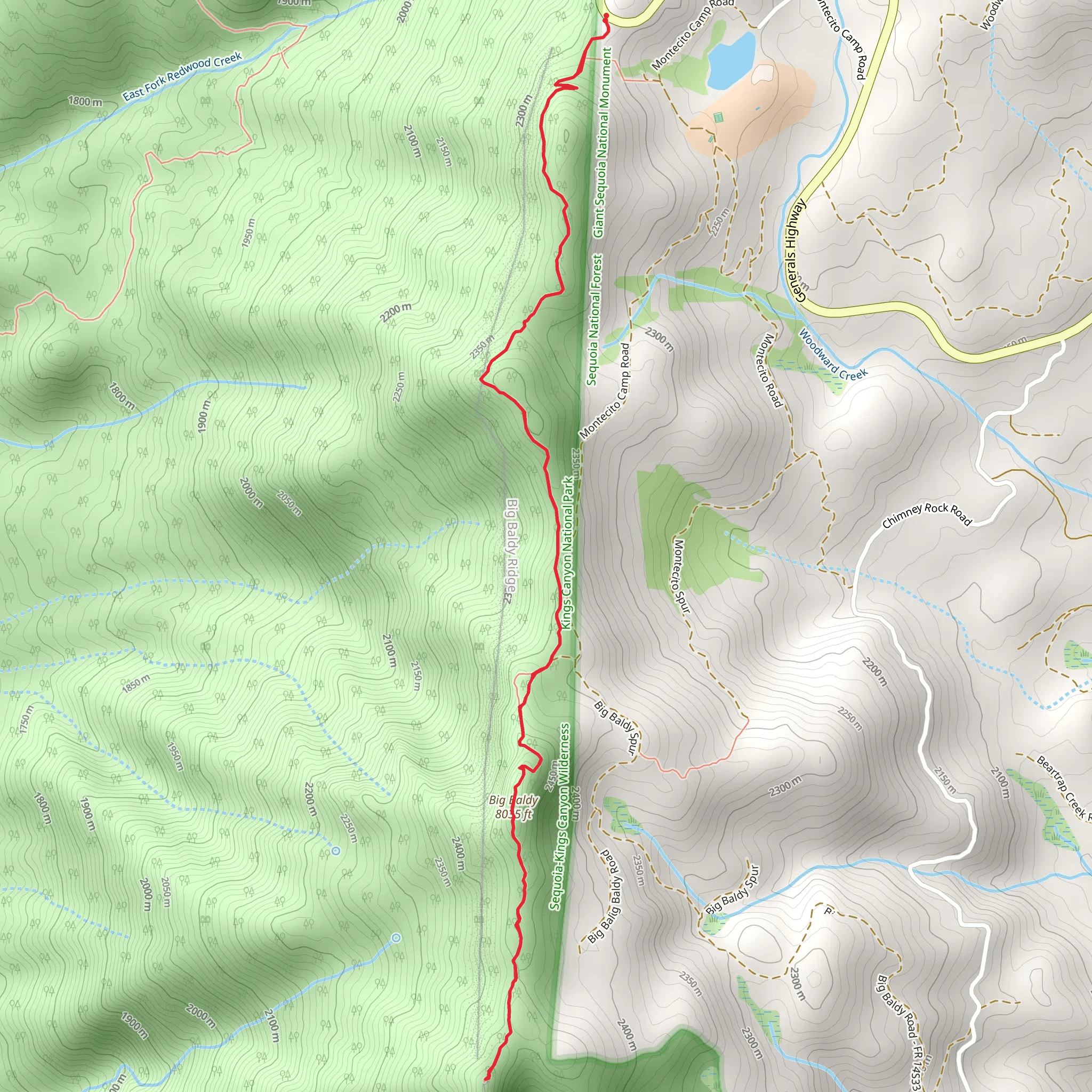 Big Baldy Ridge Trail mobile static map