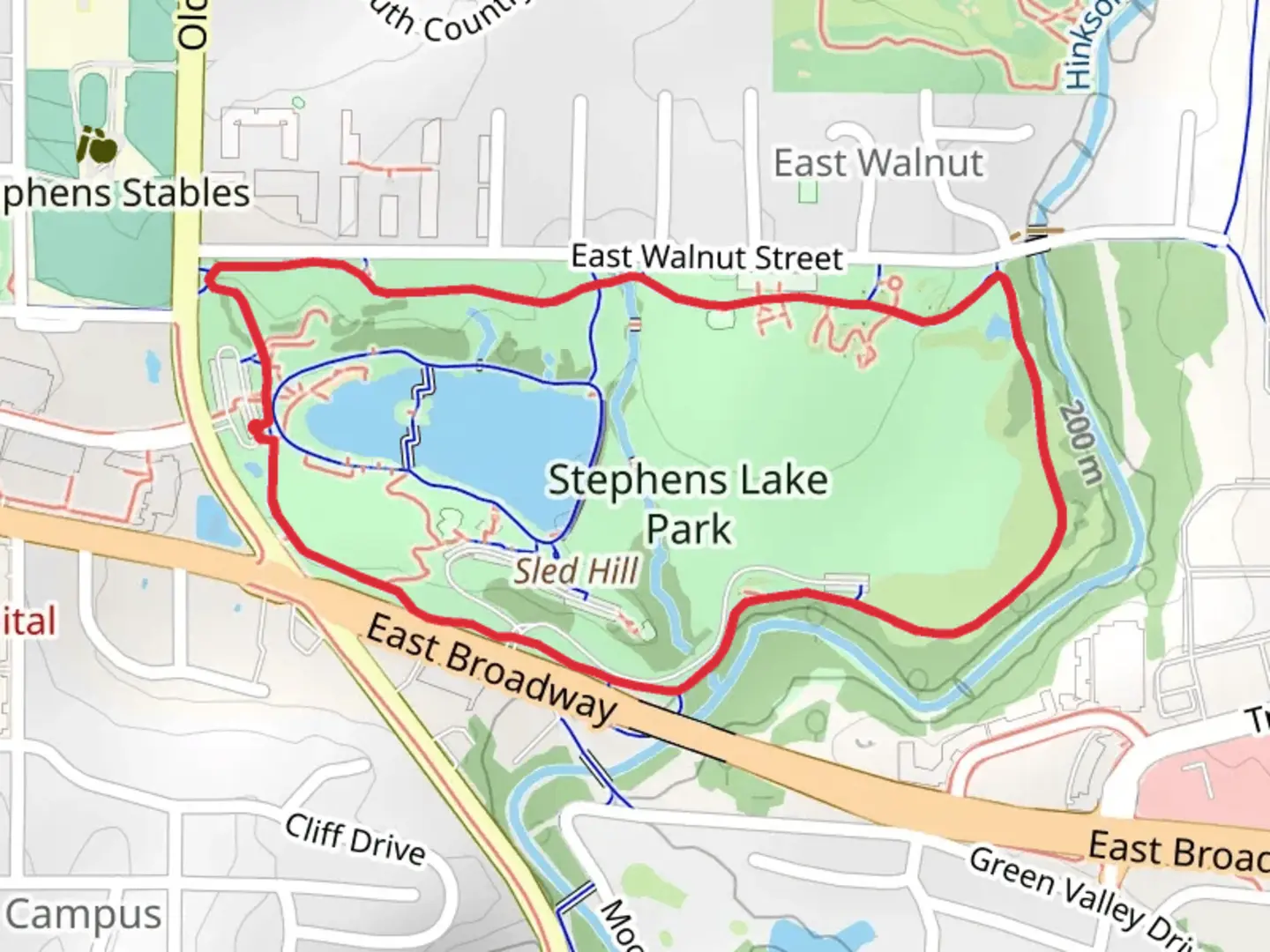 An image depicting the trail Stephens Lake Park Loop via Perimeter Trail and its surrounding area.