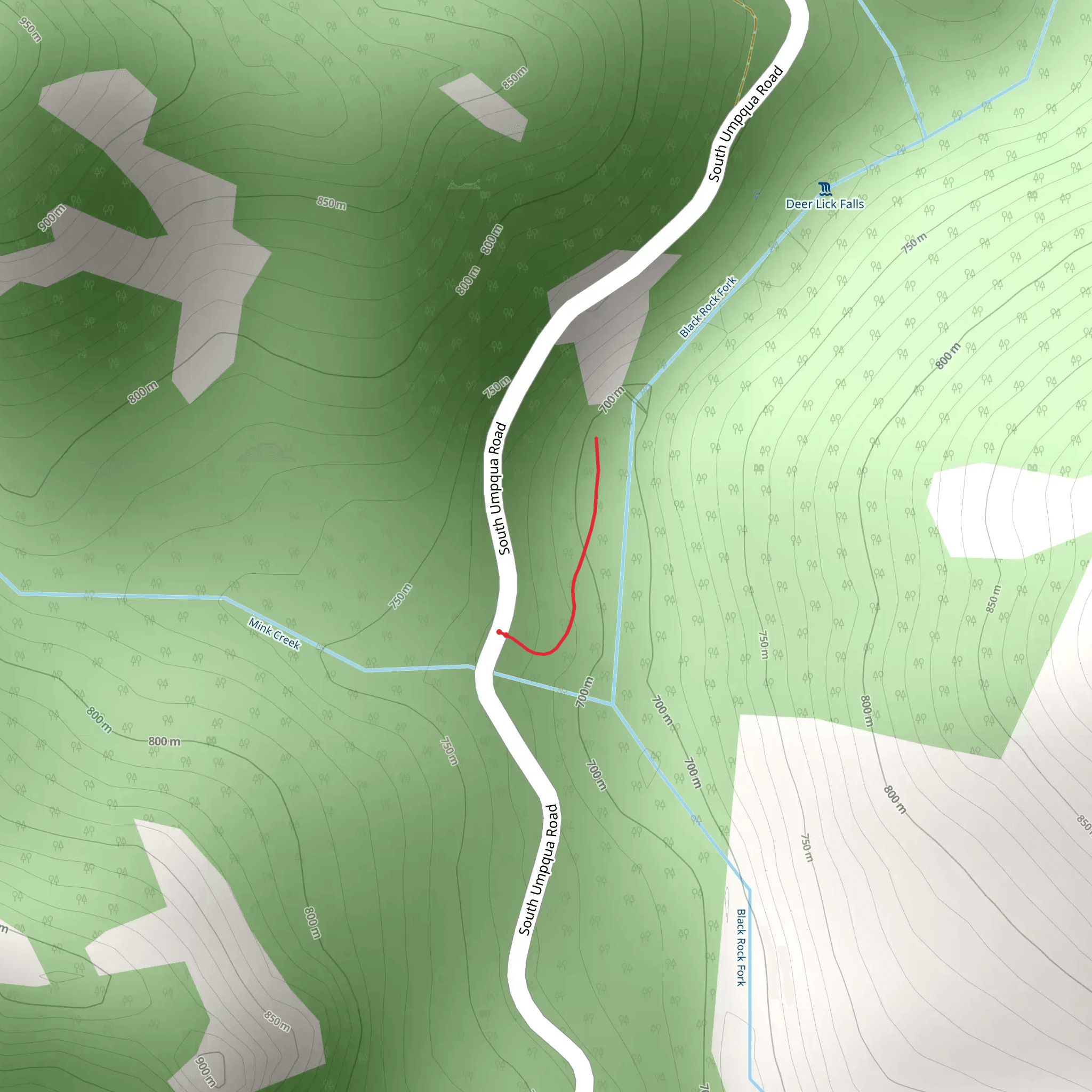 Deerlick Falls Trail mobile static map