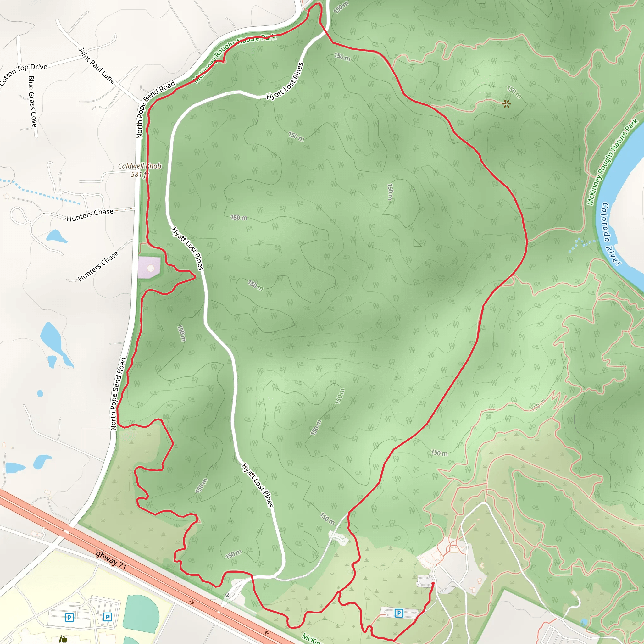 McKinney Roughs Nature Park Loop mobile static map
