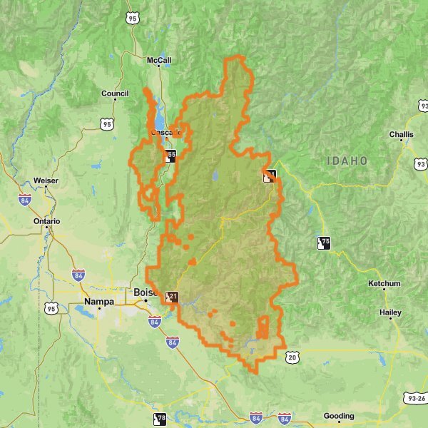 Boise National Forest mobile static map