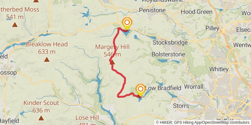 Dark Peak Boundary Walk stage 4 Map