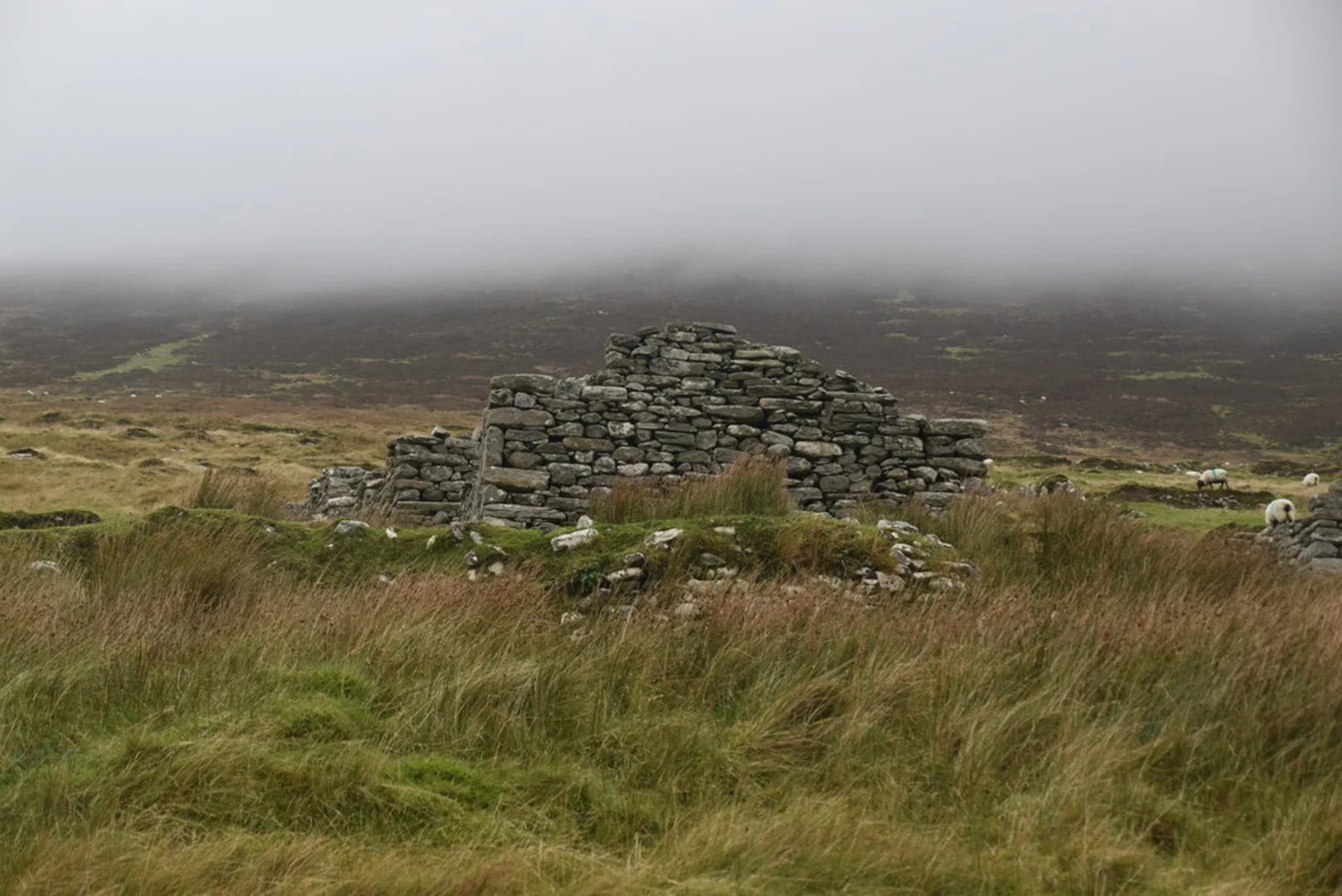 An image depicting the trail Slievemore to Croaghaun Walk and its surrounding area.