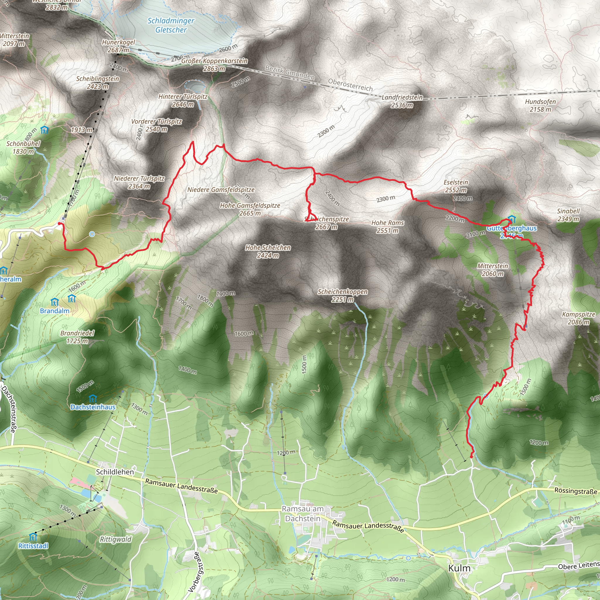 Summit tour to Scheichenspitze mobile static map