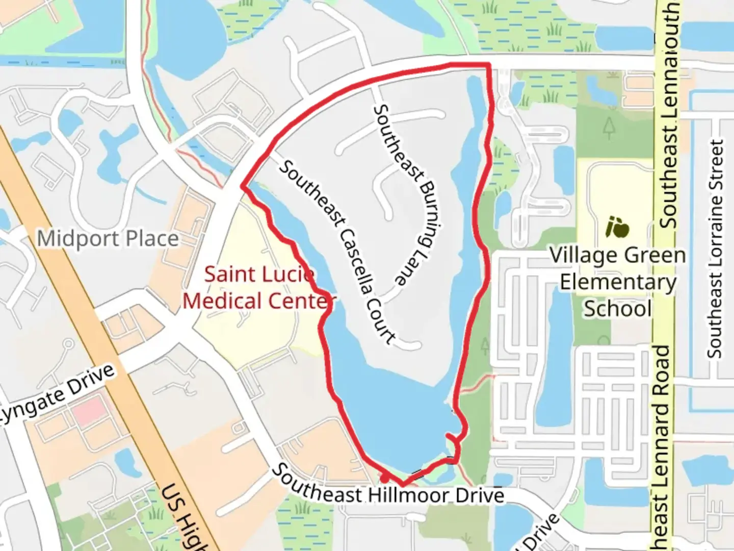 An image depicting the trail Hillmoor Park Loop and its surrounding area.