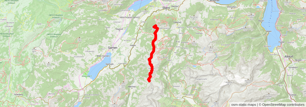 Obwaldner Höhenweg stage 7 Map