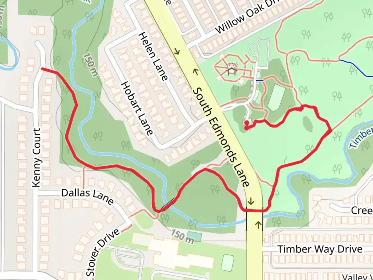 An image depicting the trail Timber Creek and its surrounding area.