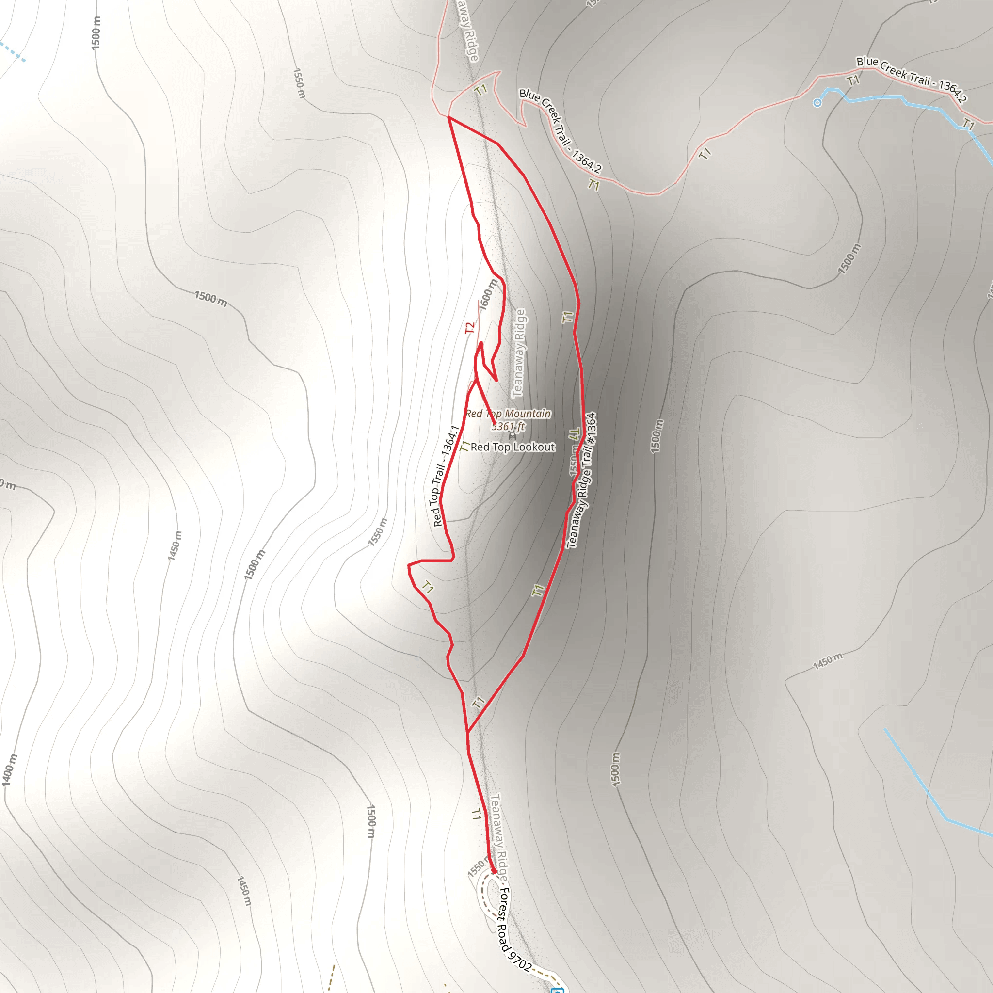 Red Top Trail mobile static map