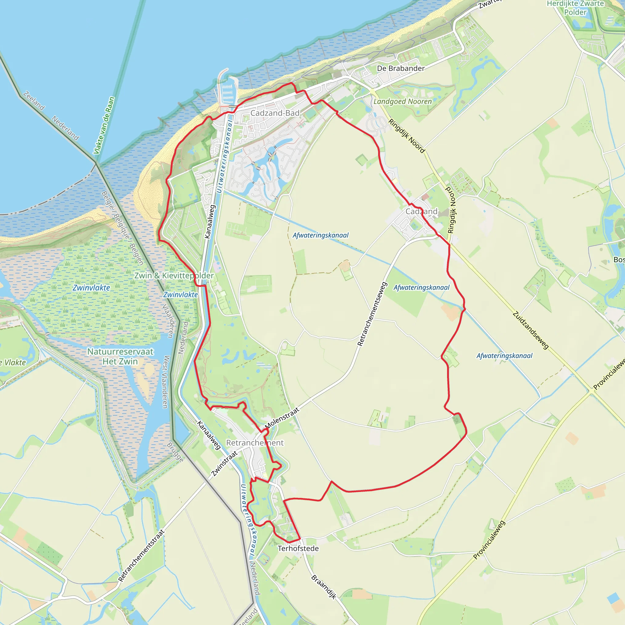Fort Nassau, Kievitte Polder and Het Zwin Loop mobile static map