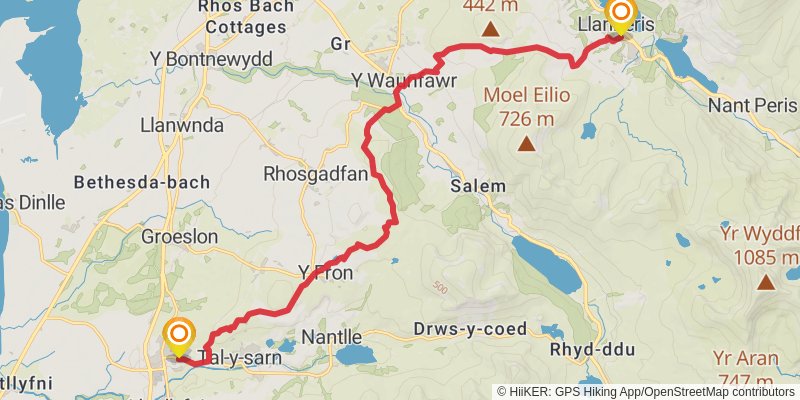 North Wales Pilgrim's Way - Taith Pererin Gogledd Cymru stage 9 Map