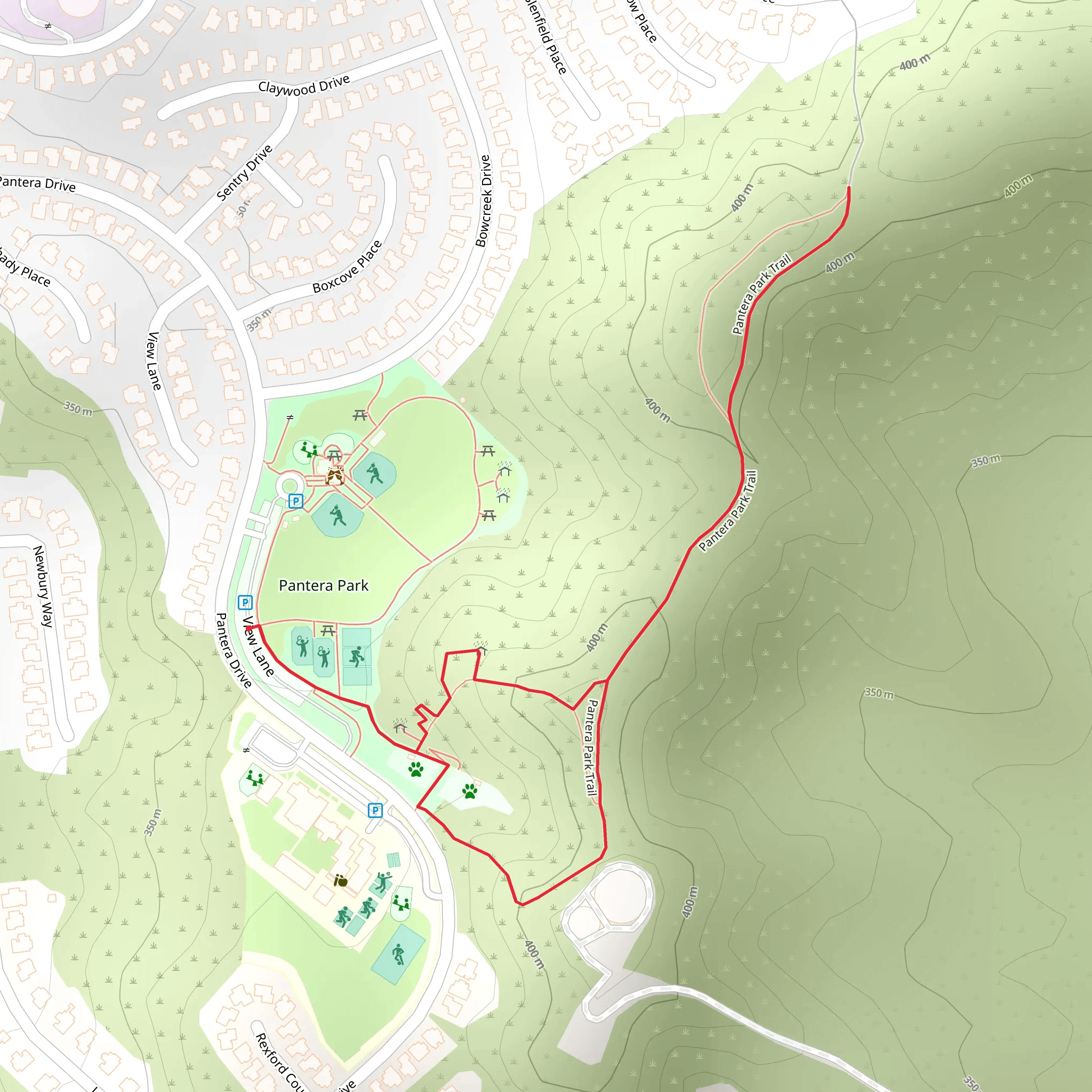 Pantera Park Loop Trail mobile static map