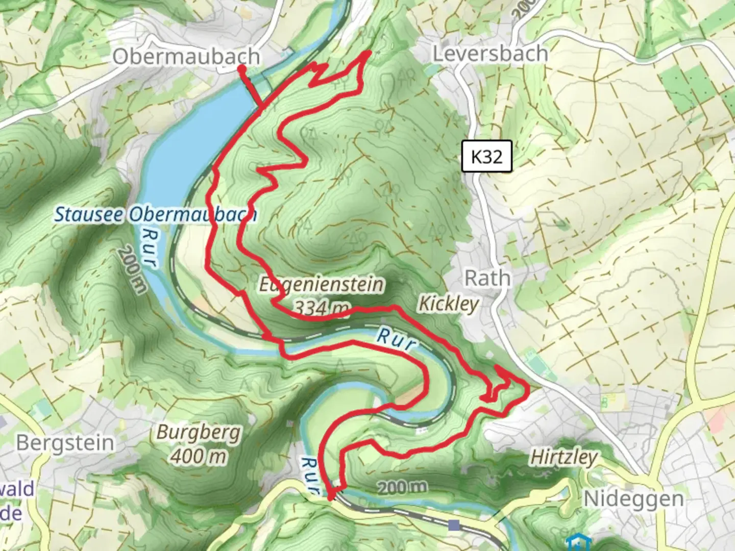 An image depicting the trail Felsenweg and Kuhkopfsteig Loop and its surrounding area.