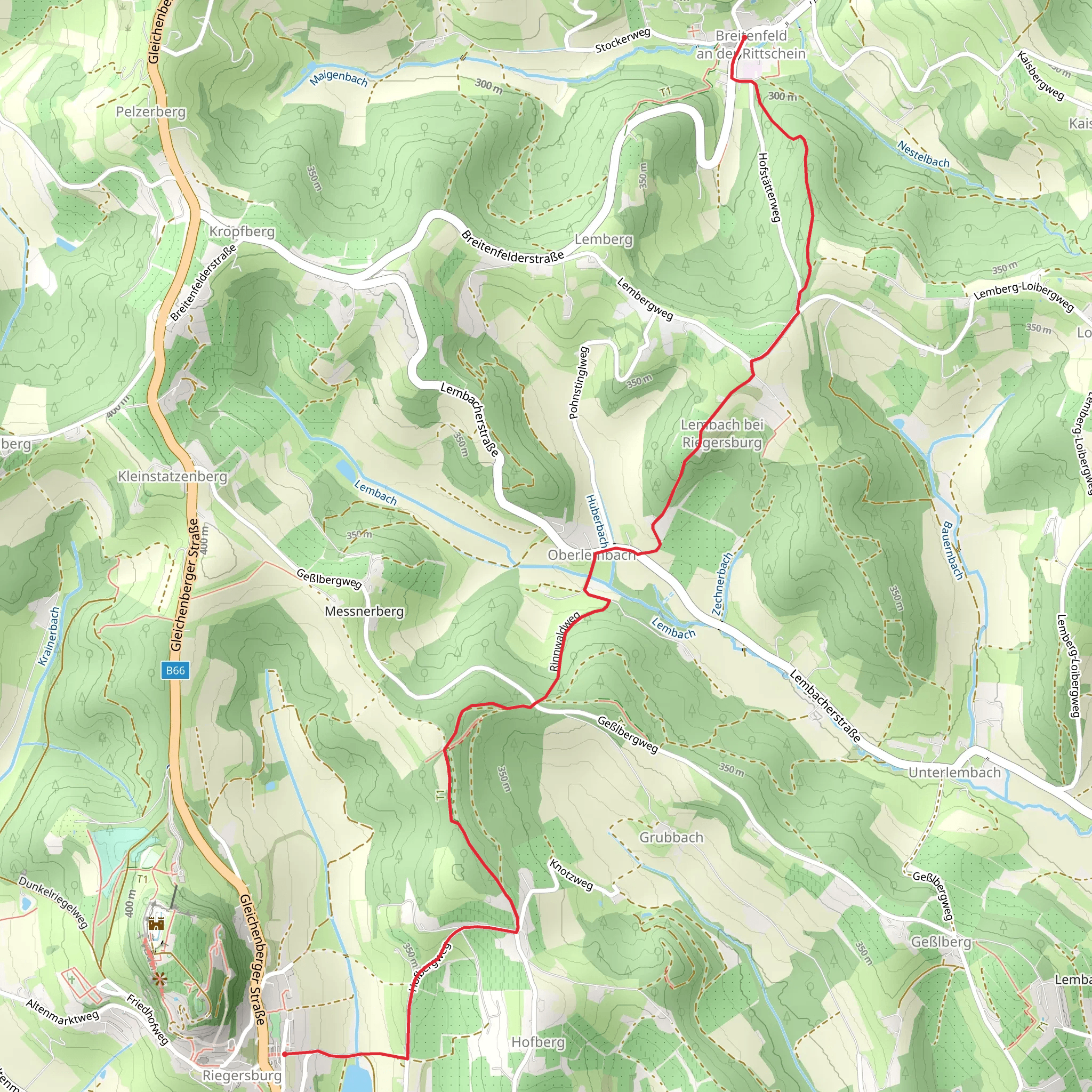 Riegersburgweg Breitenfeld mobile static map