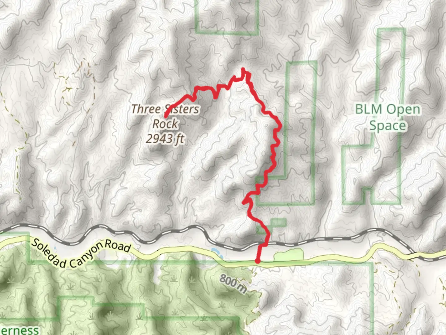An image depicting the trail Three Sisters rock via PCT and its surrounding area.