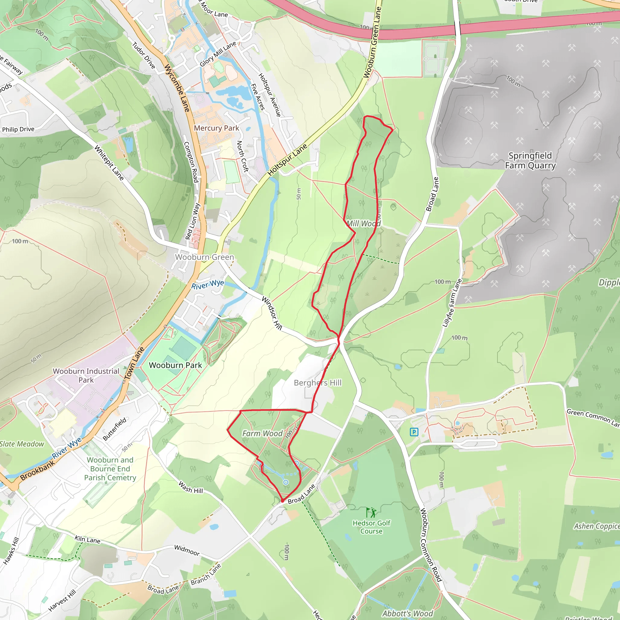 Farm Wood and Mill Wood Loop mobile static map