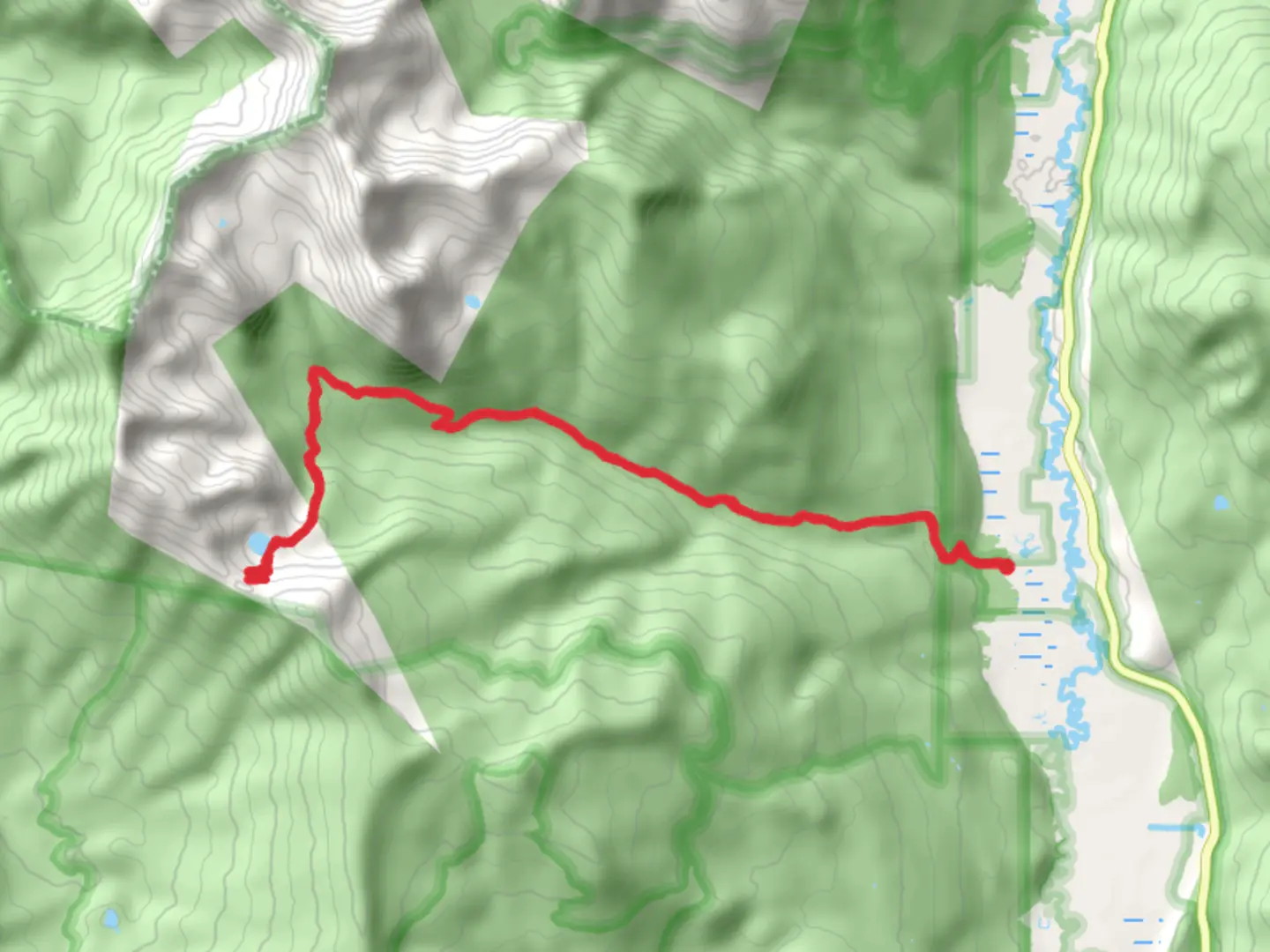 An image depicting the trail Bowen Lake Trail and its surrounding area.
