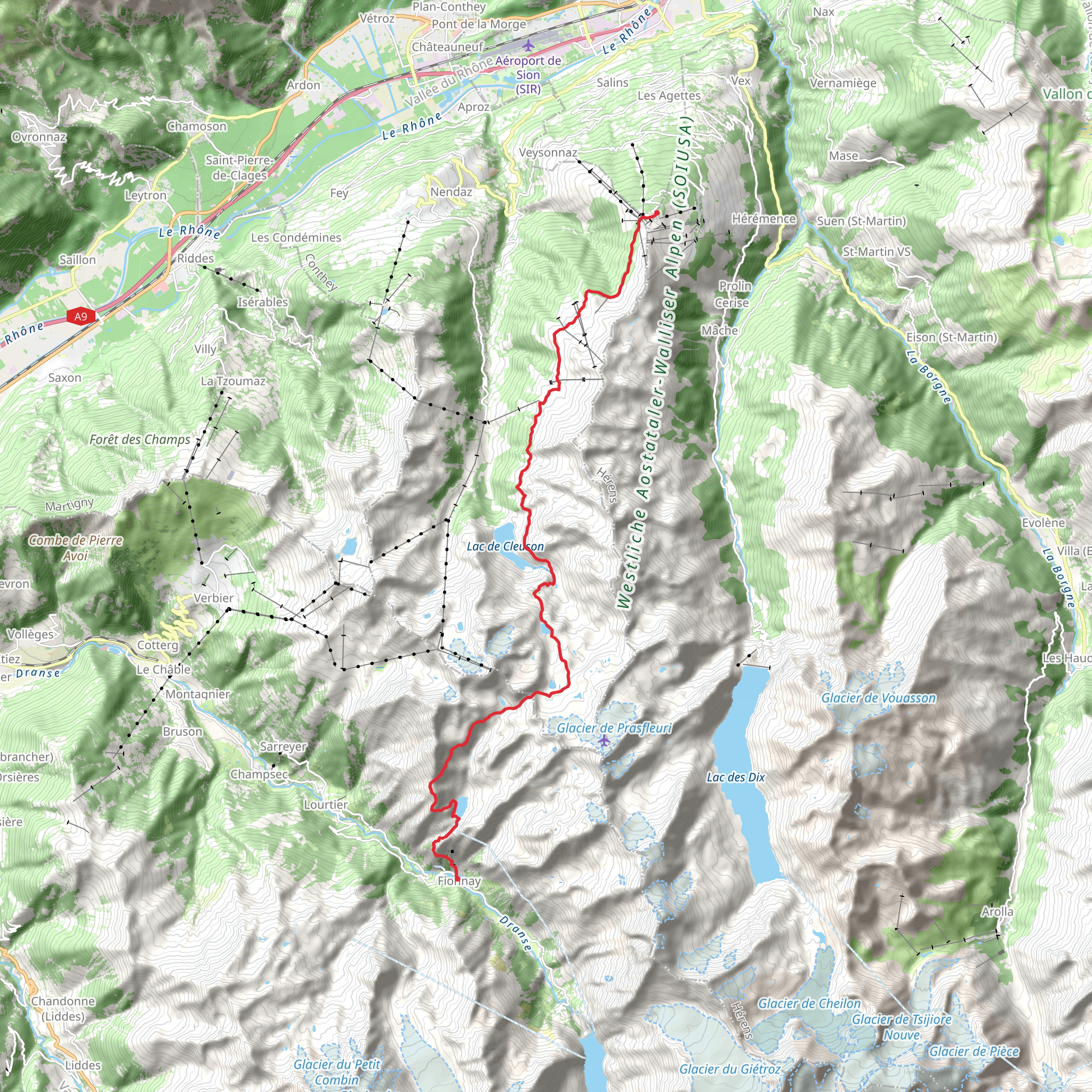 High Valais Peaks Trail mobile static map