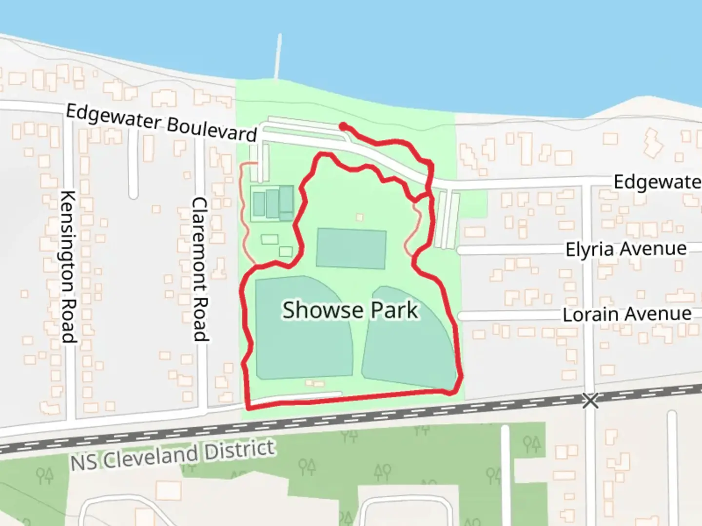 An image depicting the trail Showse Park Loop and its surrounding area.