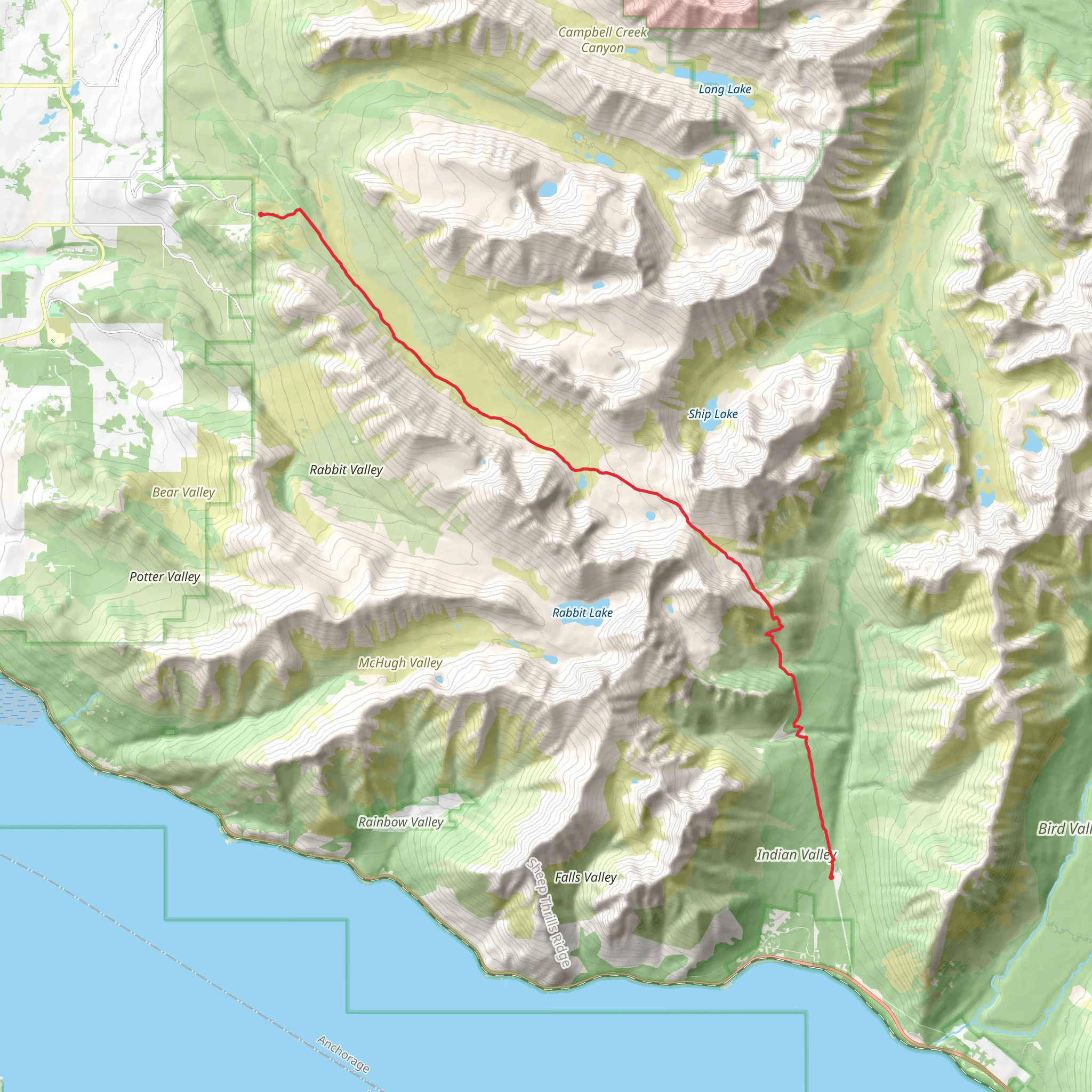 Powerline Pass Trail mobile static map