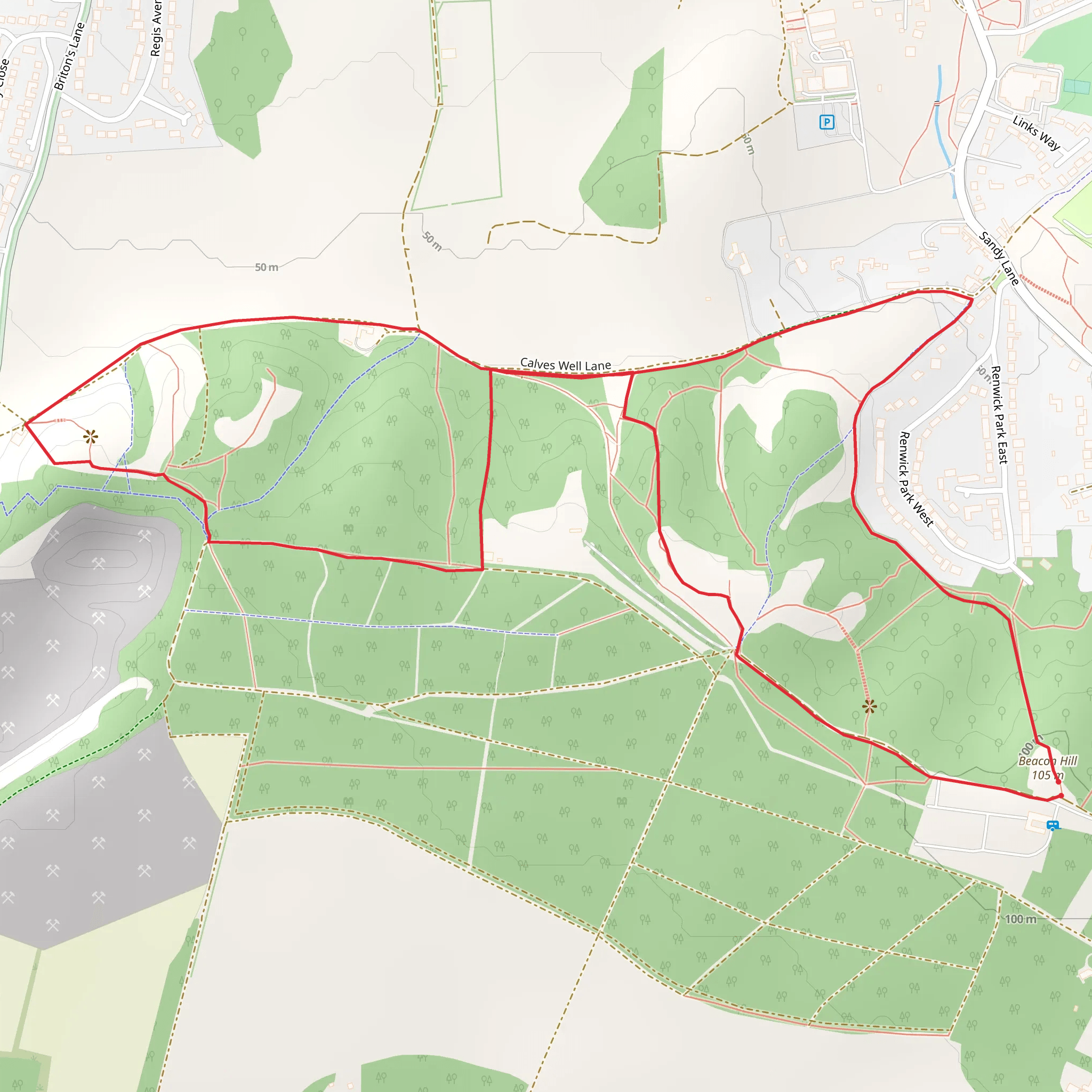 West Runton Circular Walk near Sheringham and Cromer - Norfolk mobile static map