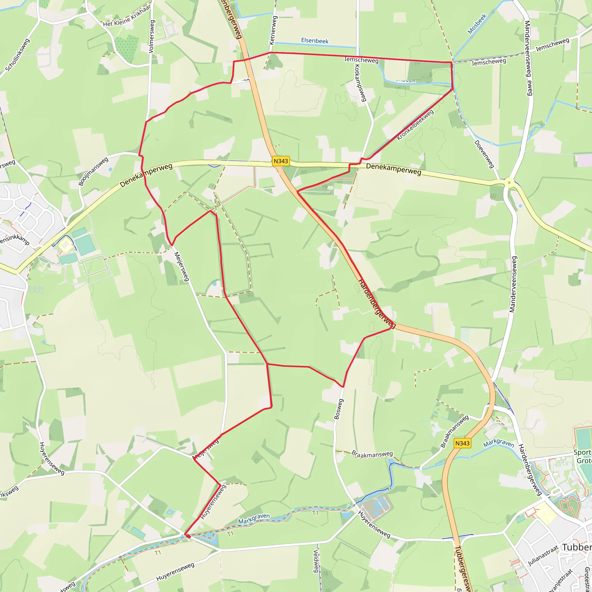 Vretveldsche and Molenhoek Loop mobile static map