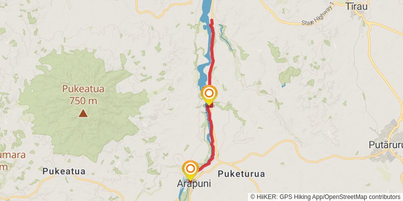Waikato River Trail - Arapuni stage 2 Map