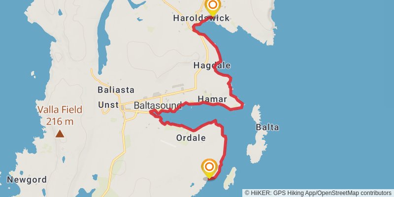 Coastal Walk of Shetland - South Mainland stage 11 Map