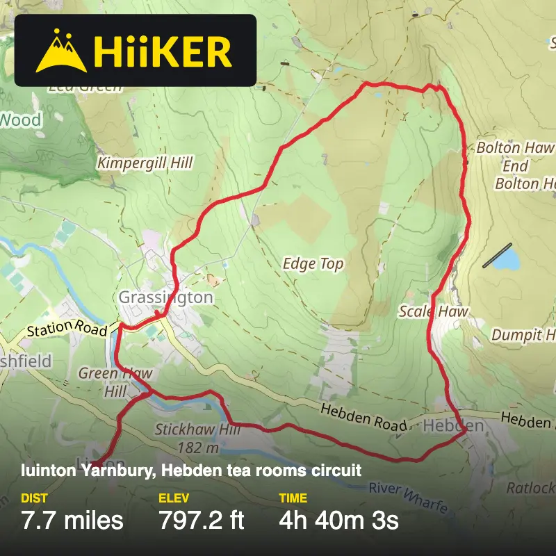 A map preview of the recording Linton, Grassington, Yarnbury ,Hebden circuit..