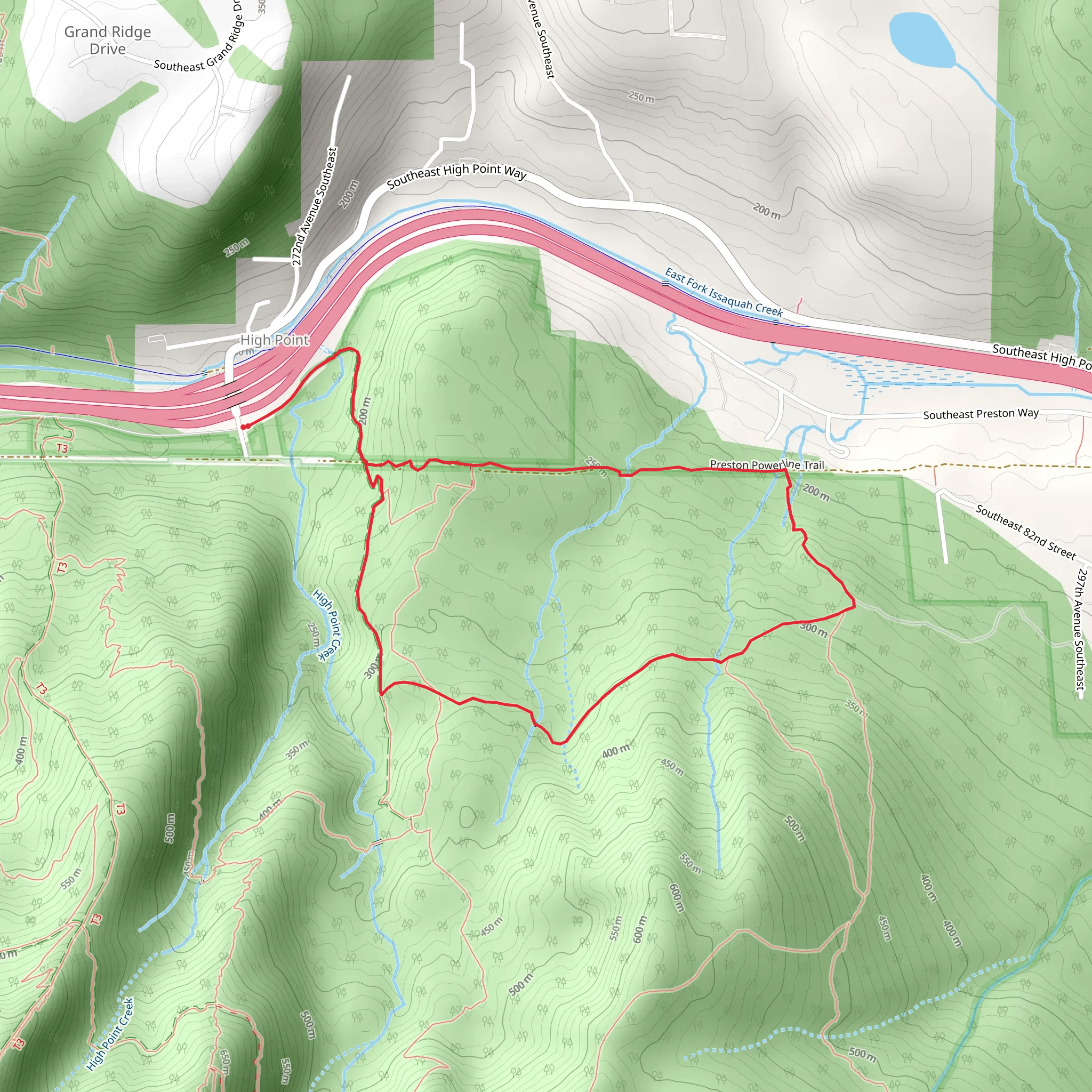 High Point and Preston Loop Trail mobile static map