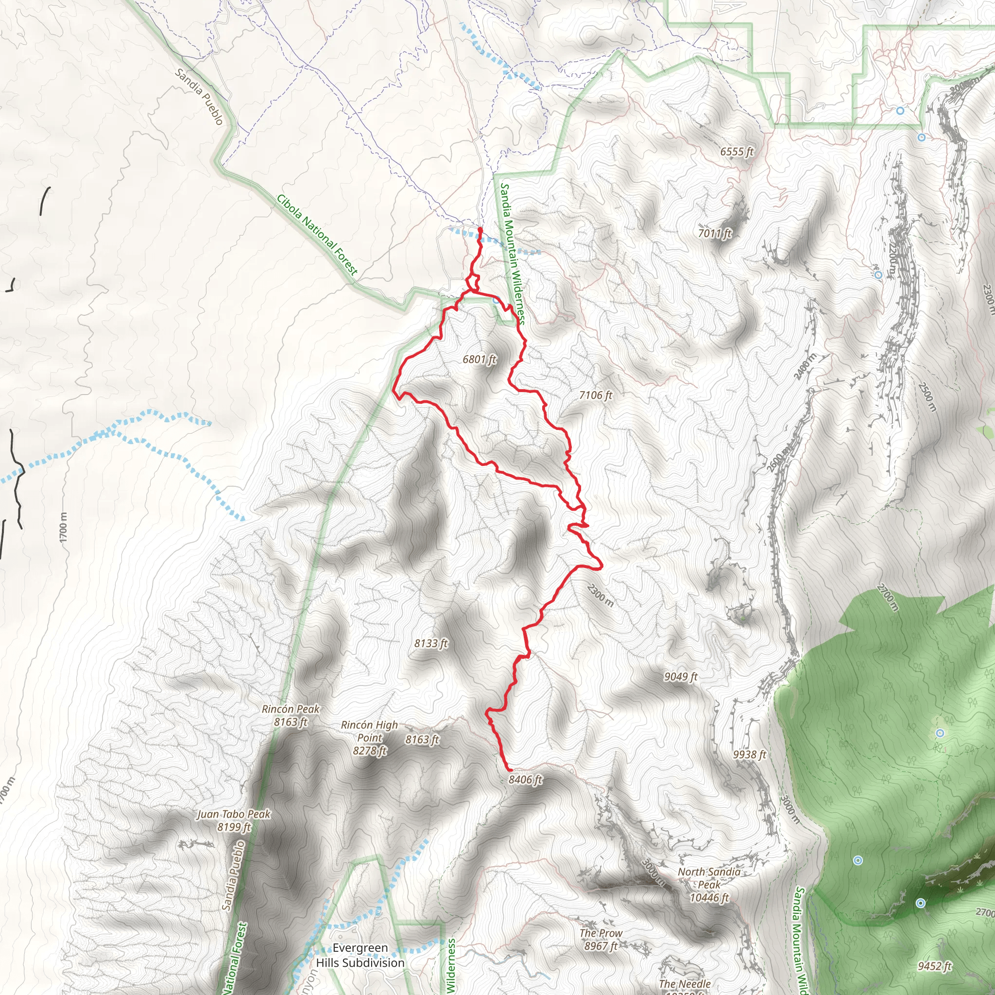 Del Agua Trail and Piedra Lisa North Loop mobile static map