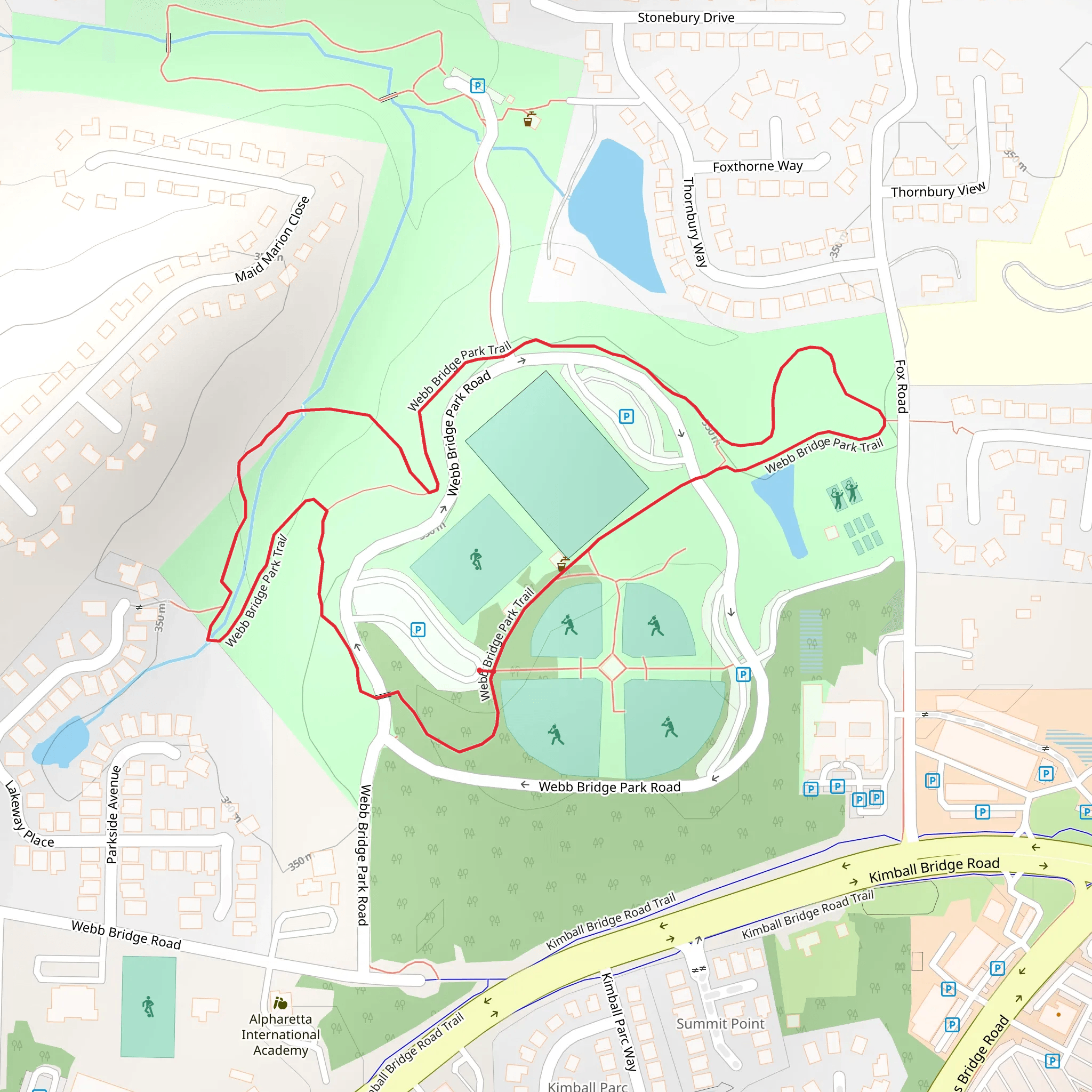 Webb Bridge Park Loop Trail mobile static map