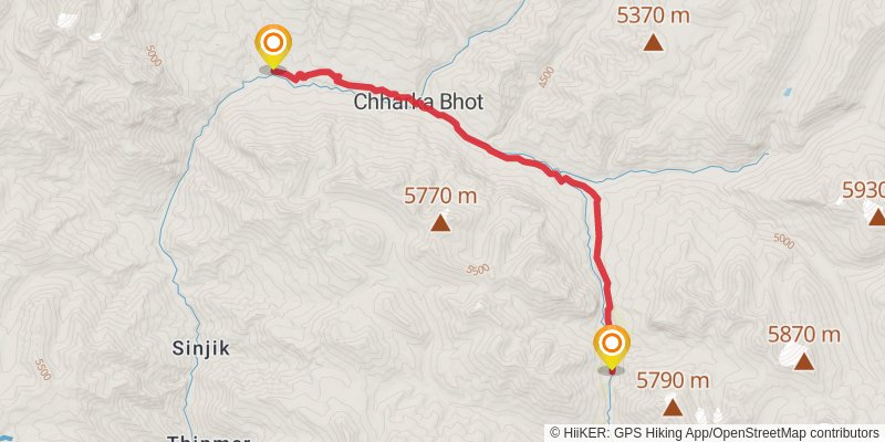 Great Himalayan Trail stage 67 Map