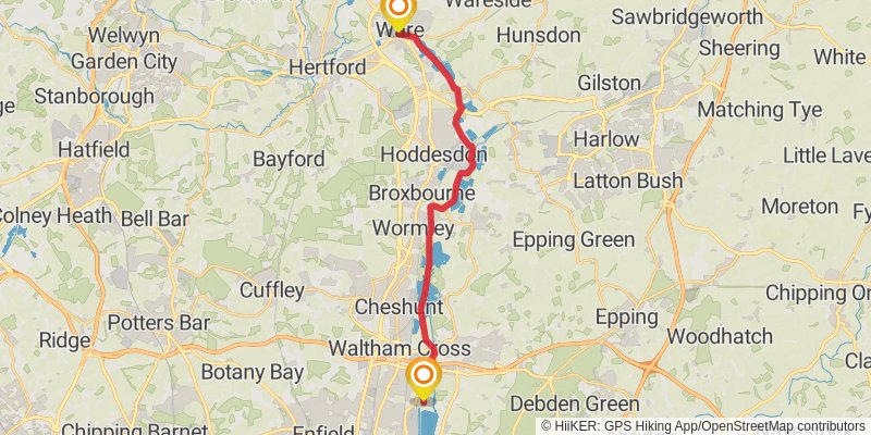Lea Valley Walk stage 2 Map
