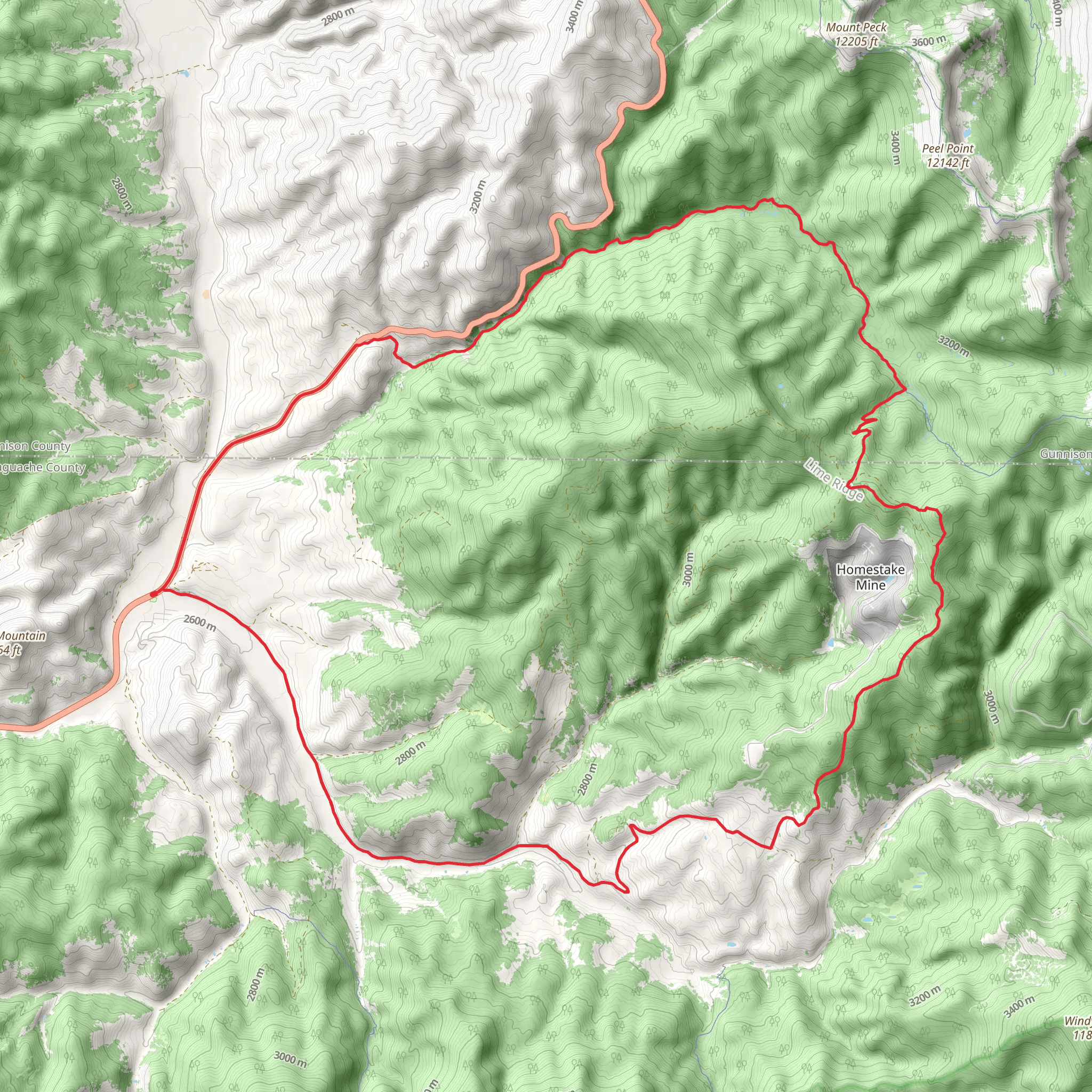 Agate Creek, Lime Creek and Marshall Pass Road Loop mobile static map