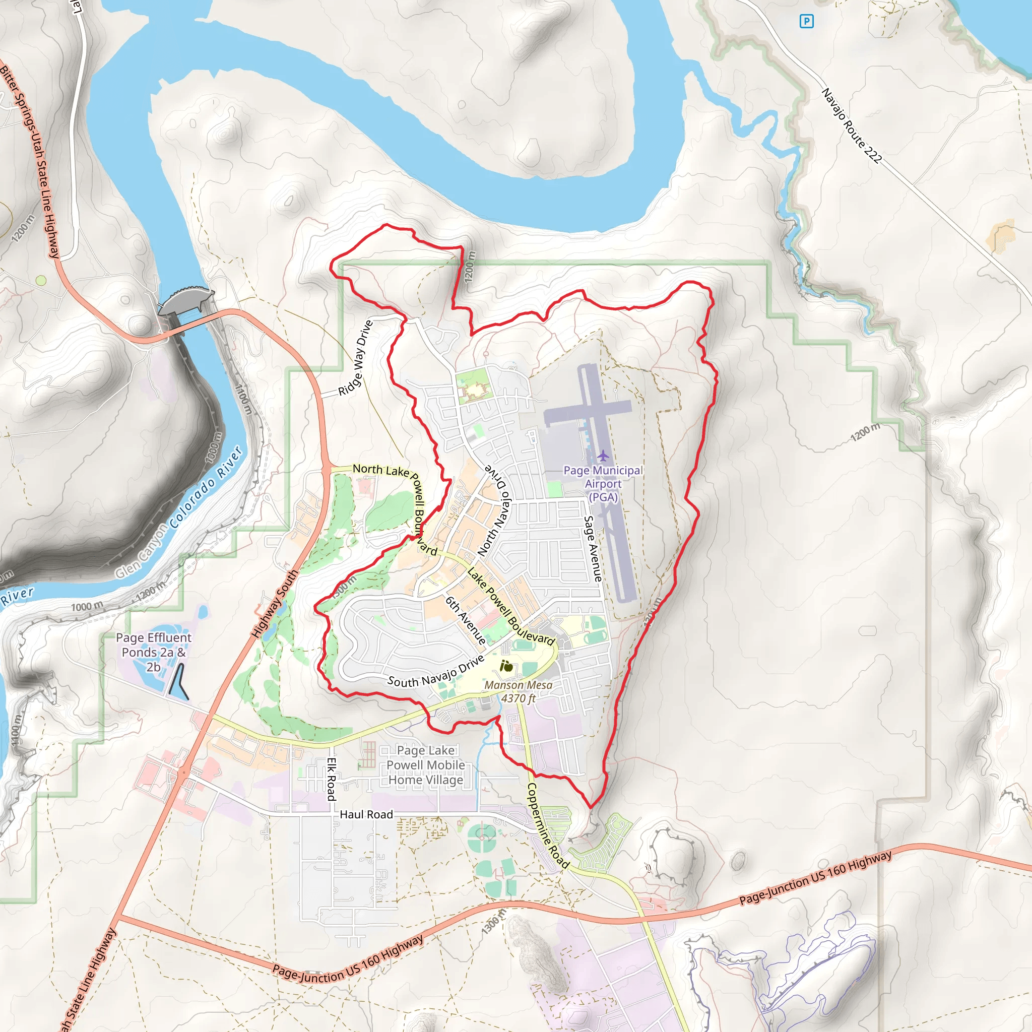 Manson Mesa - Rimview Loop Trail mobile static map