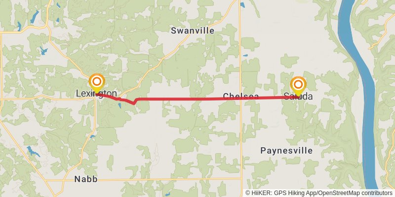 American Discovery Trail South Route - Indiana stage 8 Map