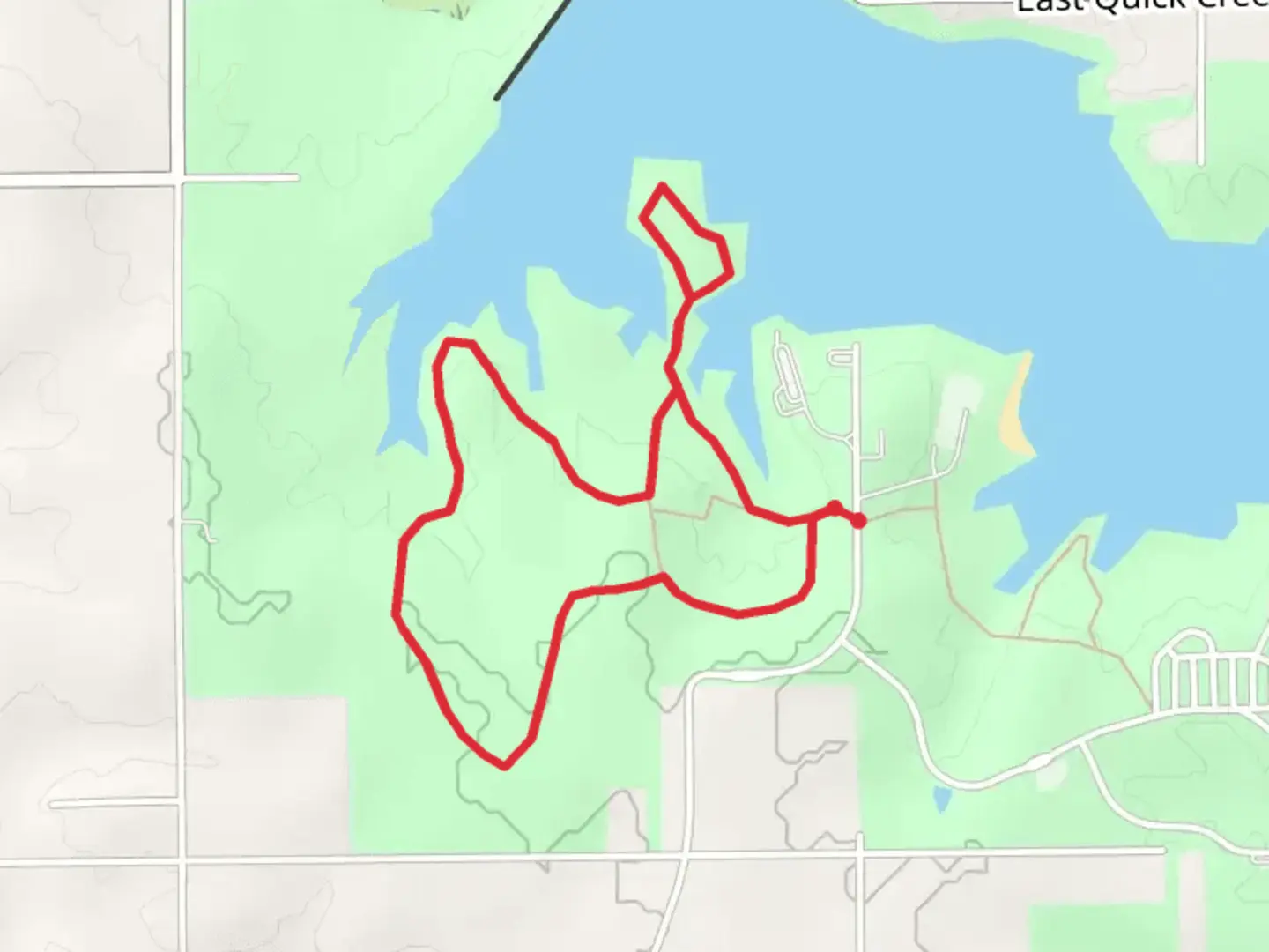 An image depicting the trail Island Trail and Outward Bound Loop Trail and its surrounding area.