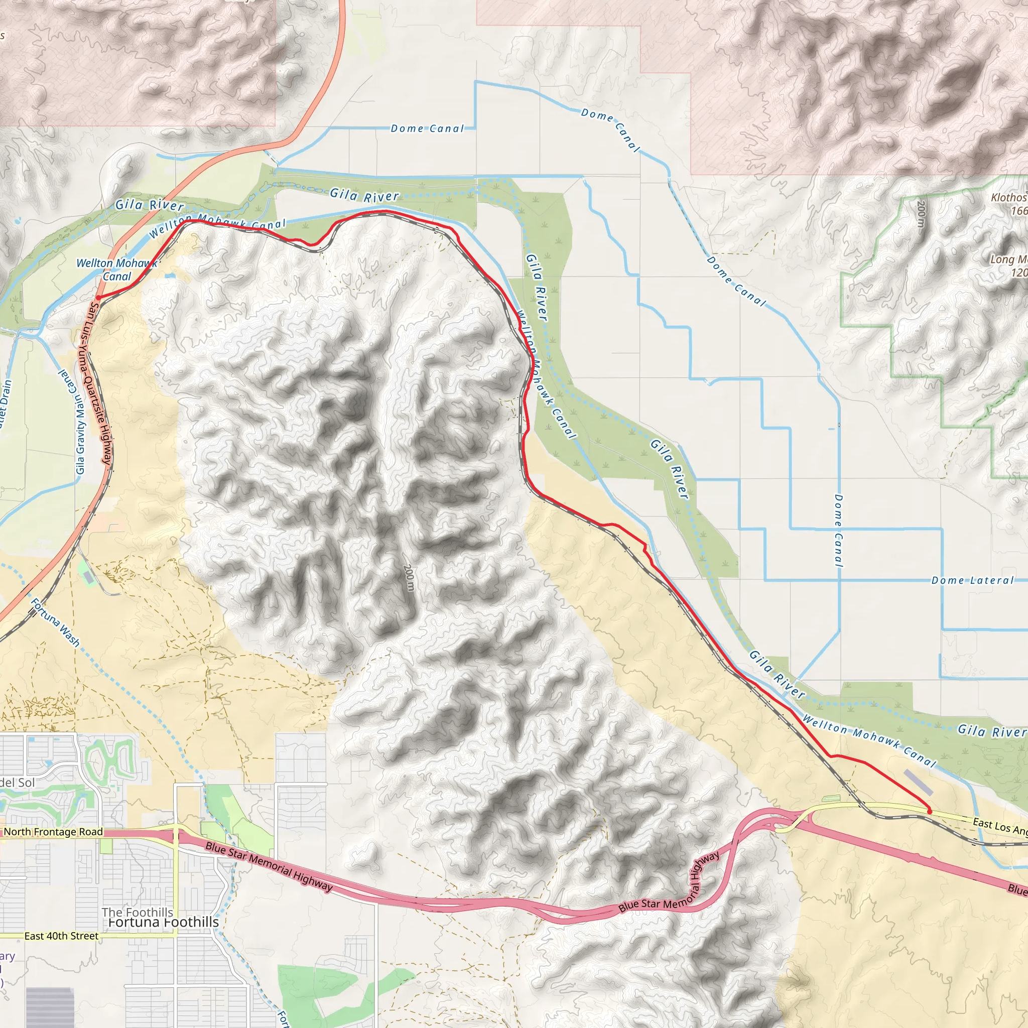 Dome Valley Road mobile static map
