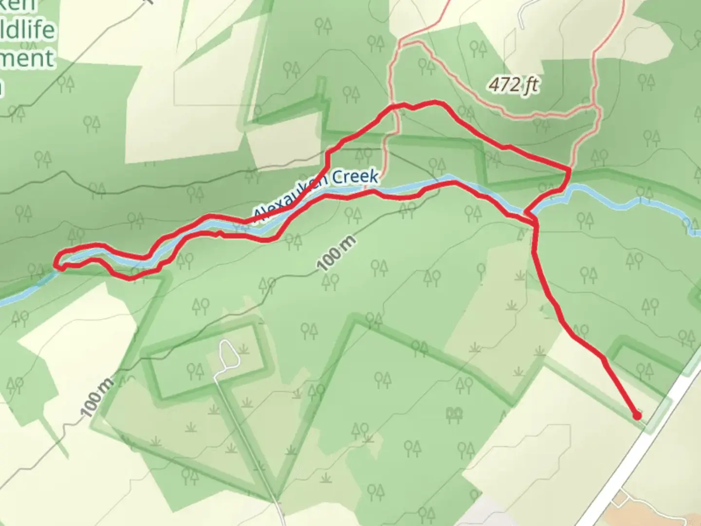 An image depicting the trail Pond, Double Bank and Northern Hill Loop Trail and its surrounding area.