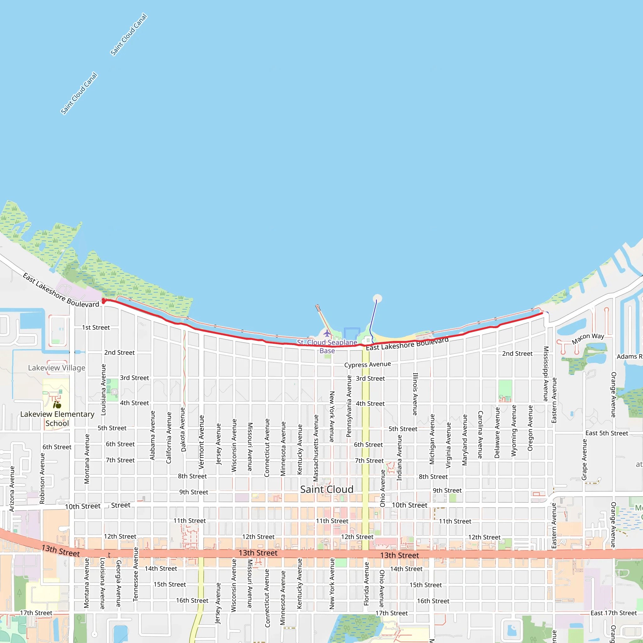 East Lake Tohopekaliga South Shore Walk mobile static map