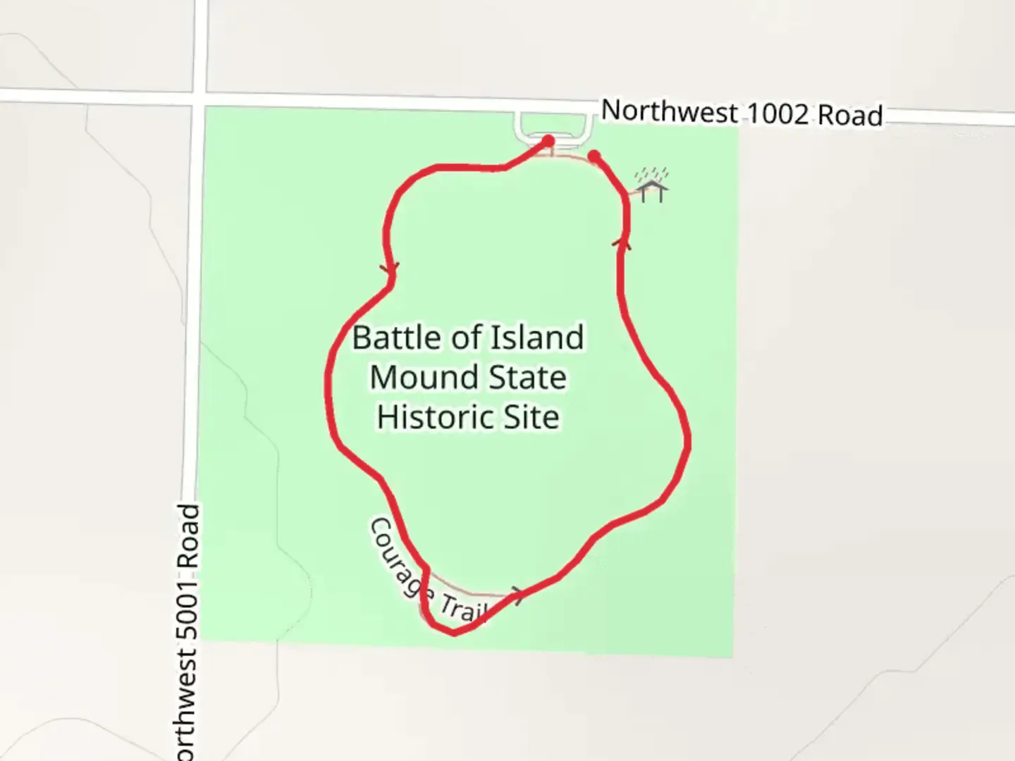 An image depicting the trail Courage Loop Trail and its surrounding area.