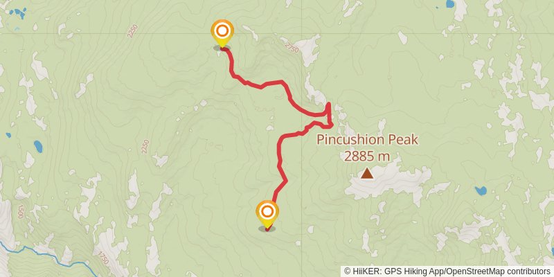 Pin Cushion via Millers Crossing and Theodore Solomons Trail stage 3 Map