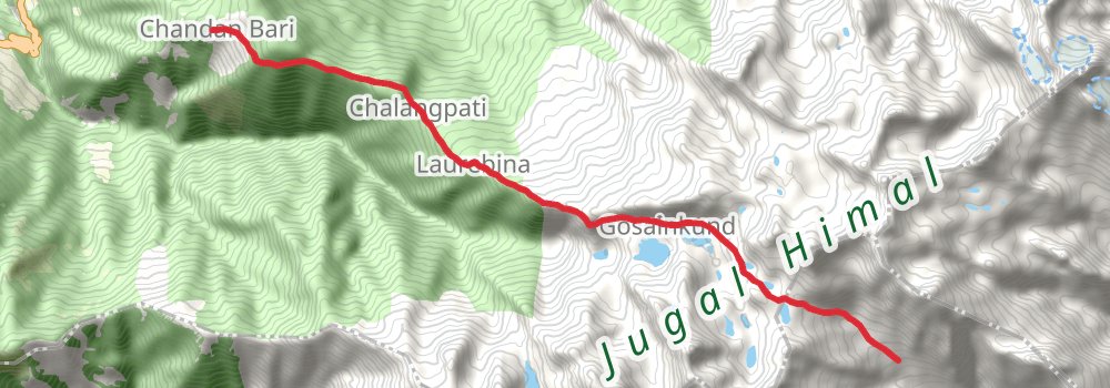Gosainkunda Trek stage 2 Map