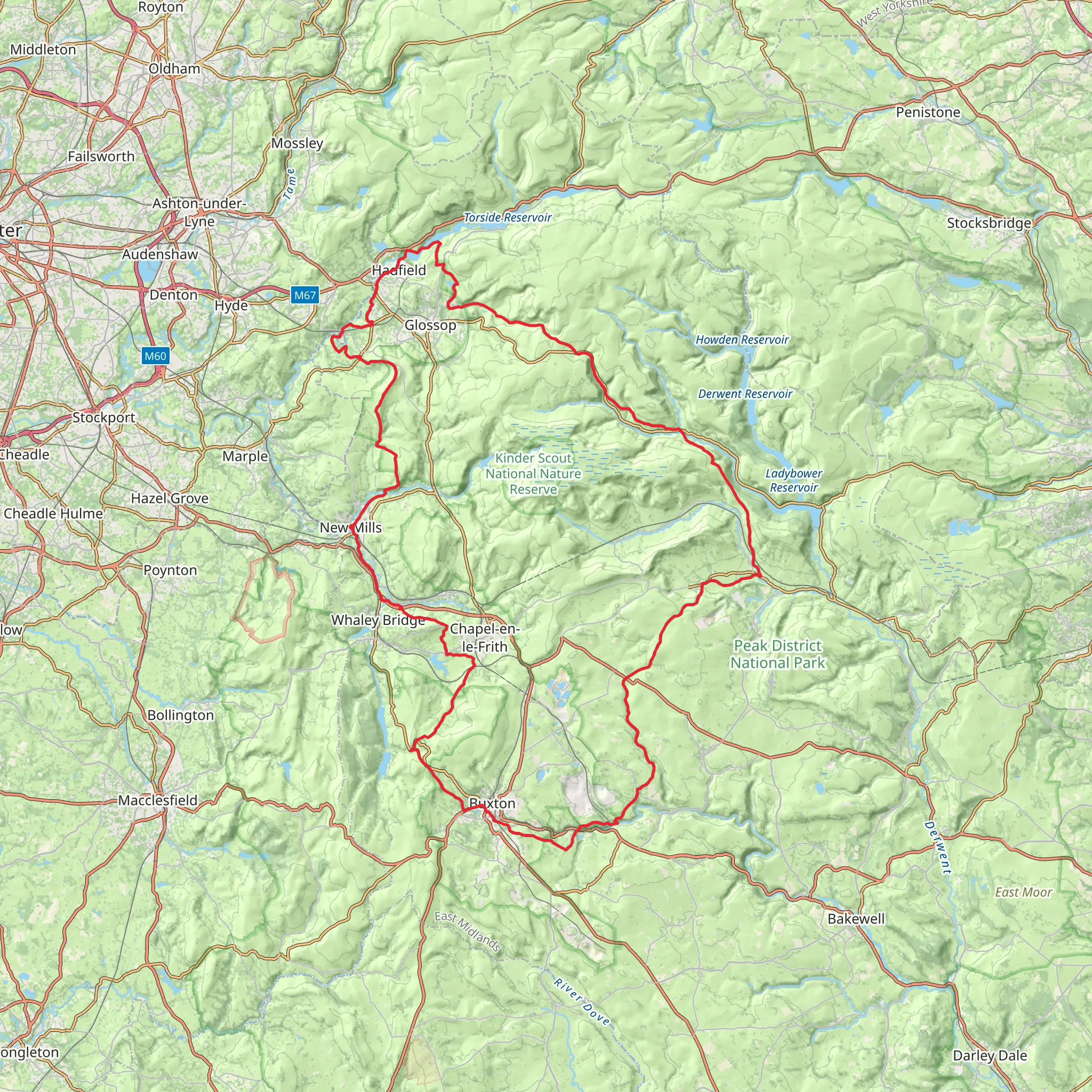 High Peak 60 miles Trail mobile static map