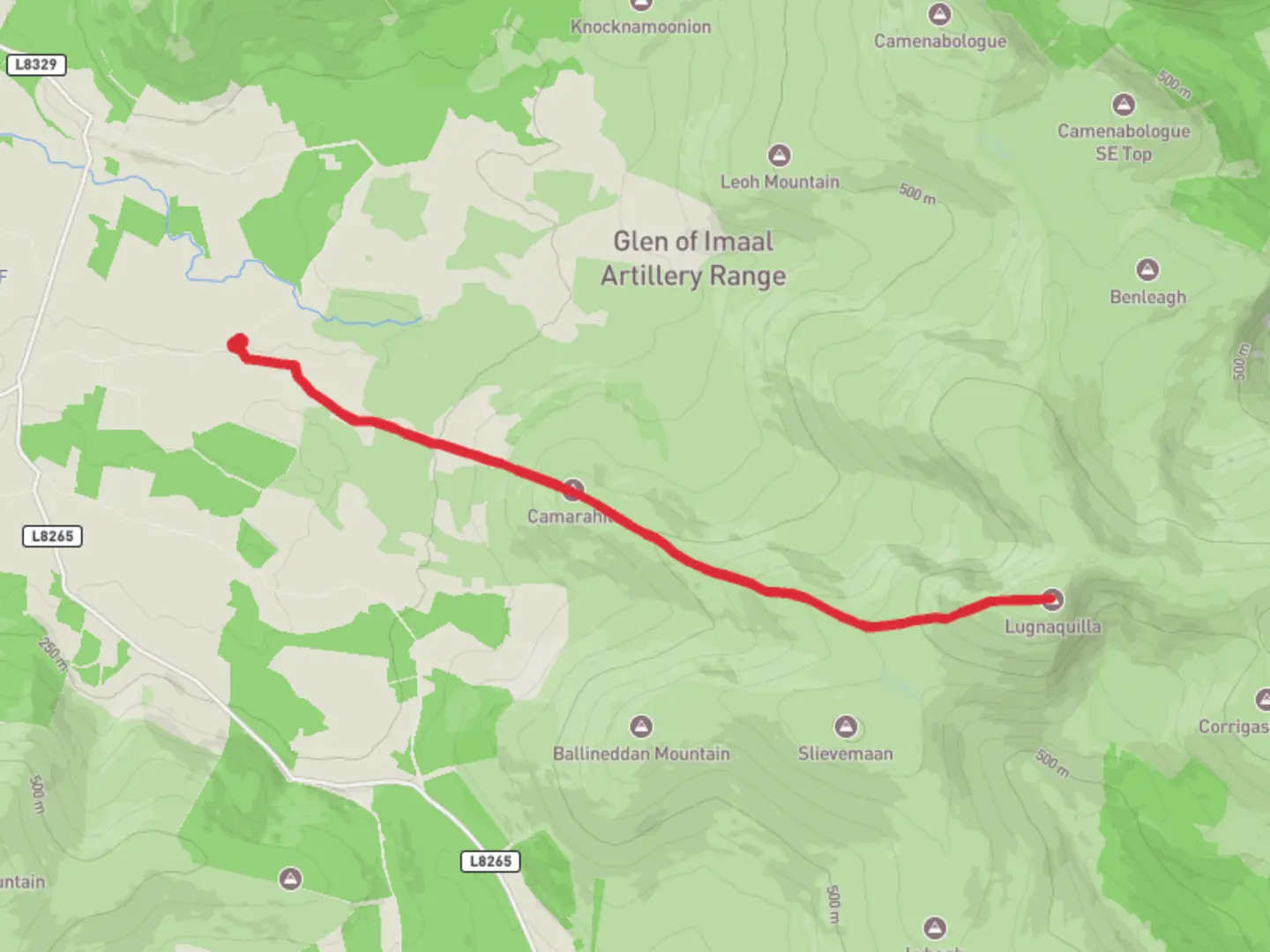 An image depicting the trail Lug night hike and its surrounding area.