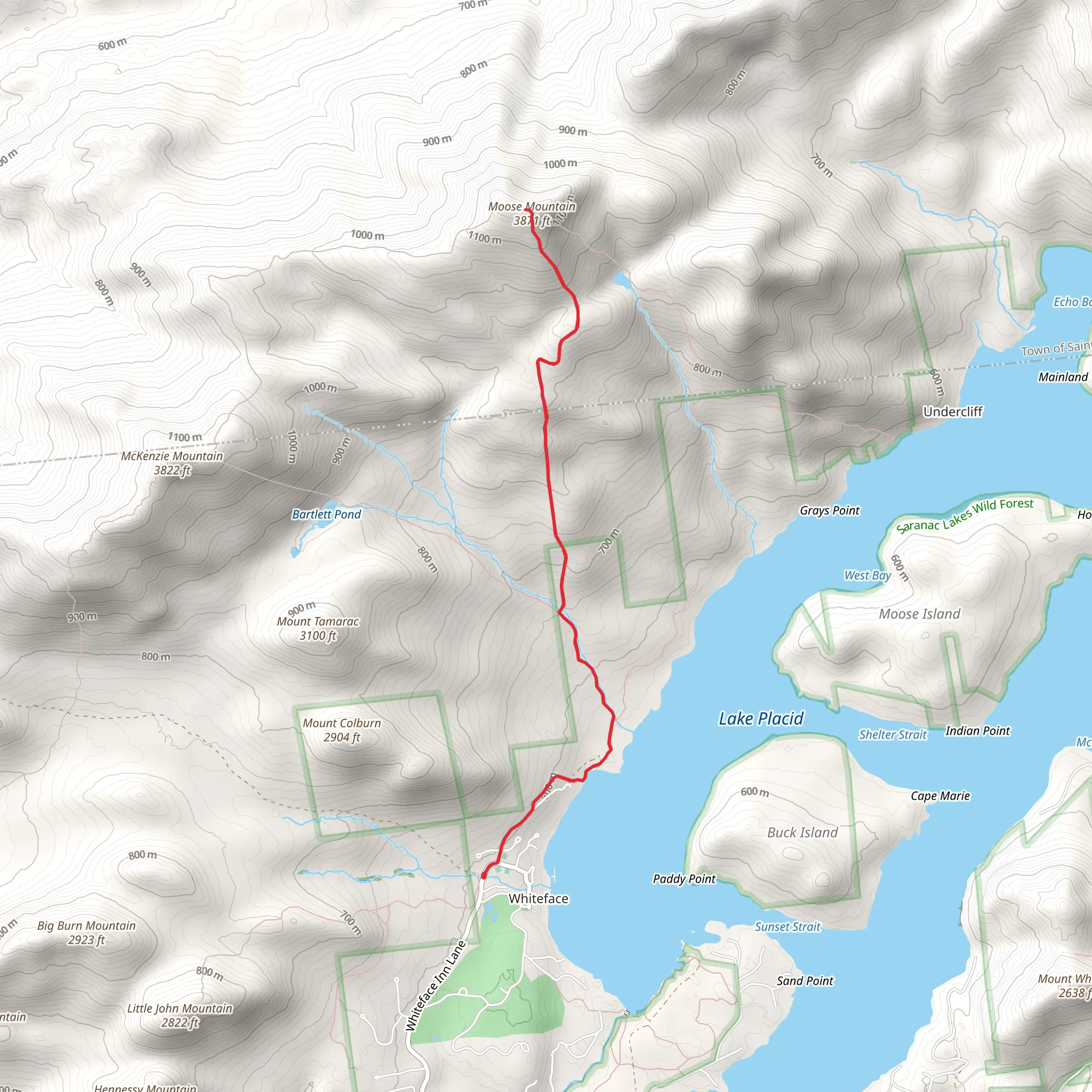 Moose Mountain Trail mobile static map